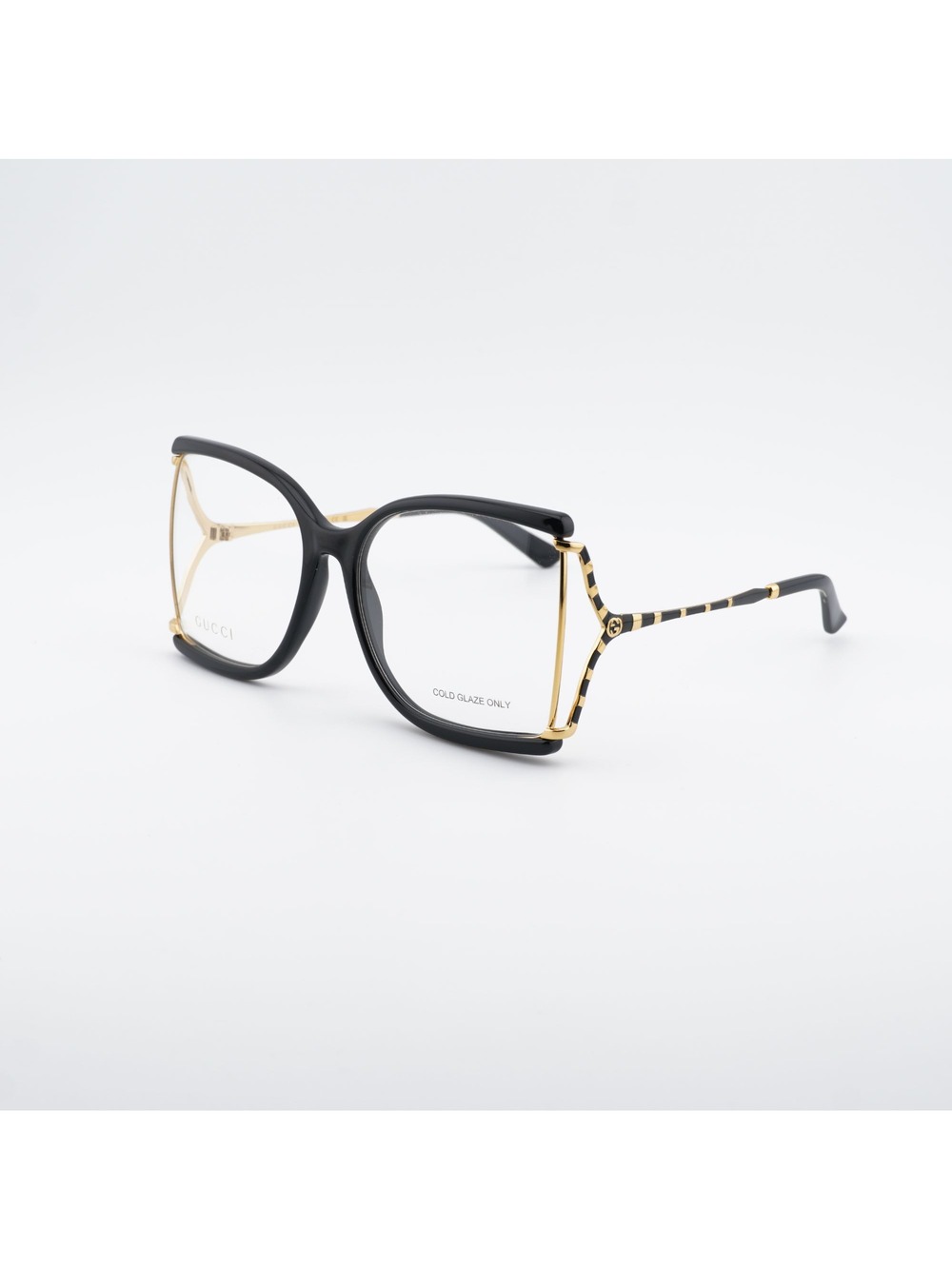 Gucci GG0592O 001 Eyeglasses Black/Gold 60mm Butterfly Frame